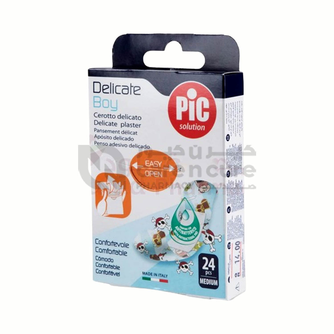 Pic Delicate Antibacterial Plaster Medium 19 X 72 mm (Boy) 24 Pieces