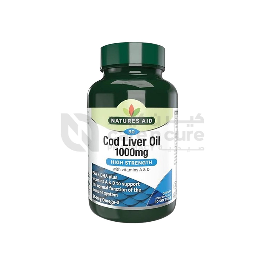 Natures Aid Cod Liver Oil 1000 mg With Vit. A & D Capsules 90 Pieces