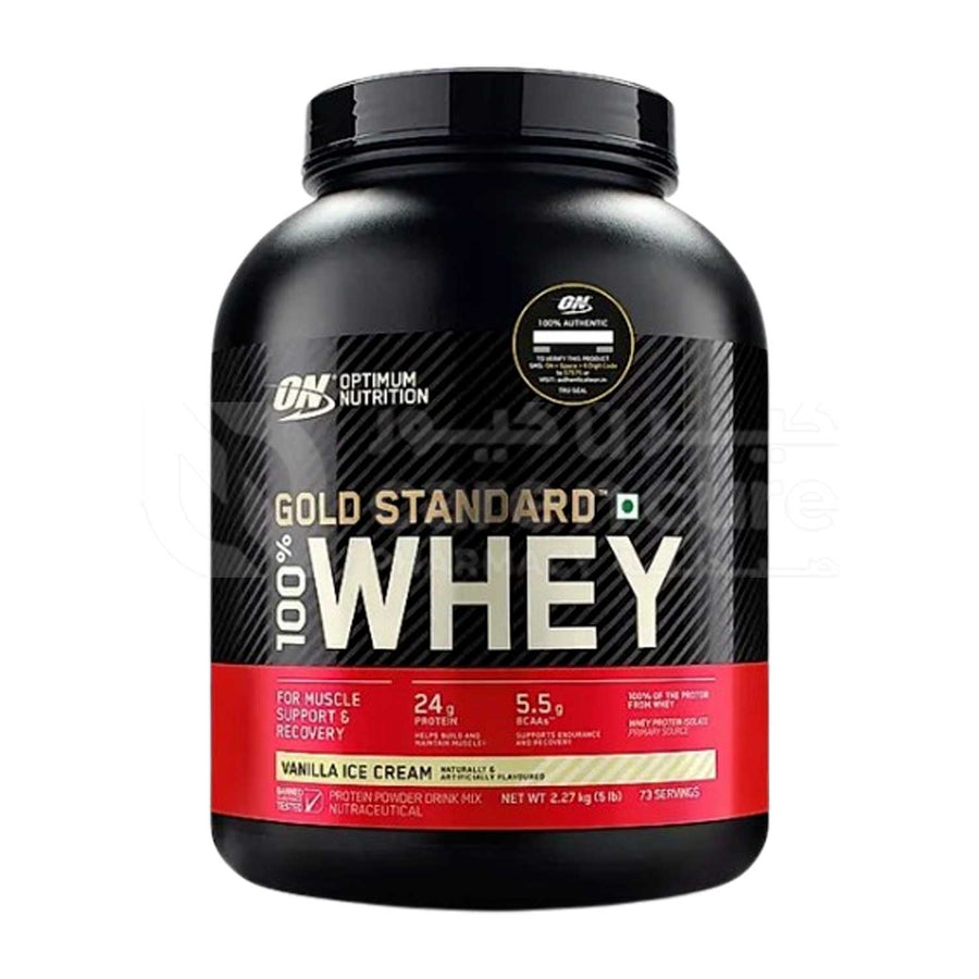 Optimum Nutrition Gold Standard 100% Whey Vanilla Ice Cream 5Lbs(2.26 Kg)