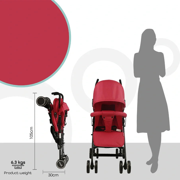 Moon Neo Plus Light Weight Travel Stroller (Fire Red)