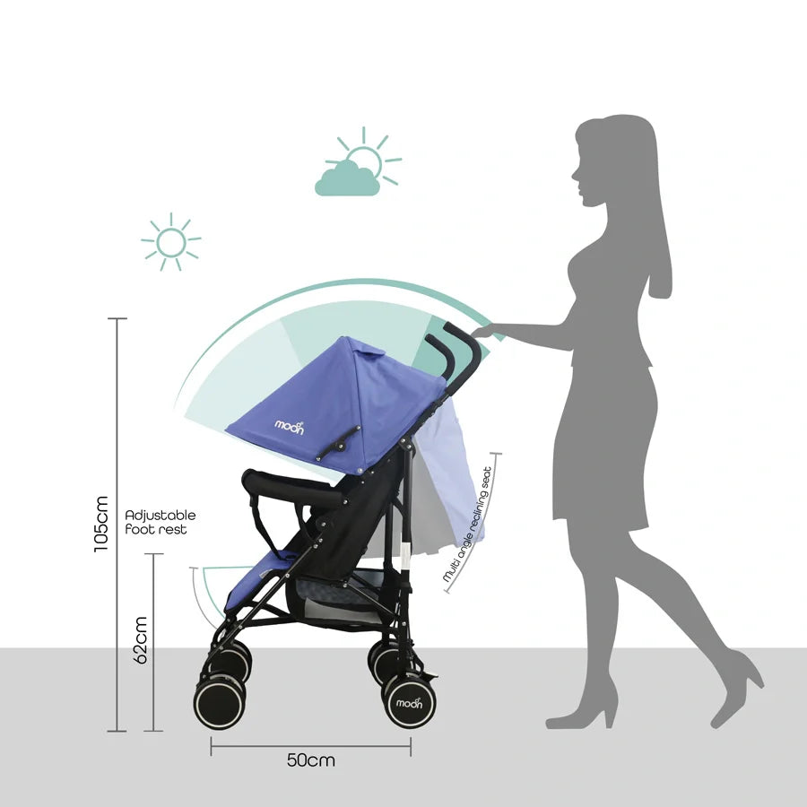 Moon Neo Plus Light Weight Travel Stroller (Cyan Blue)