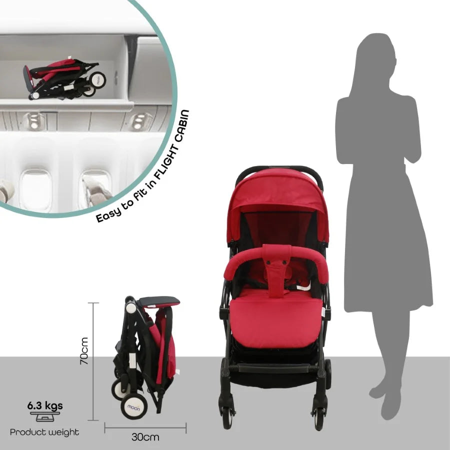 Moon Travel Lite Cabin Stroller (Fire Red)