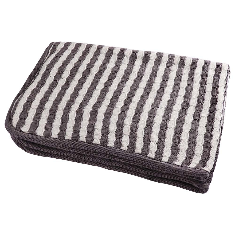 Moon Cushy - 100% Cotton Knitted Furs Baby Blanket 76x102cm - (Grey)