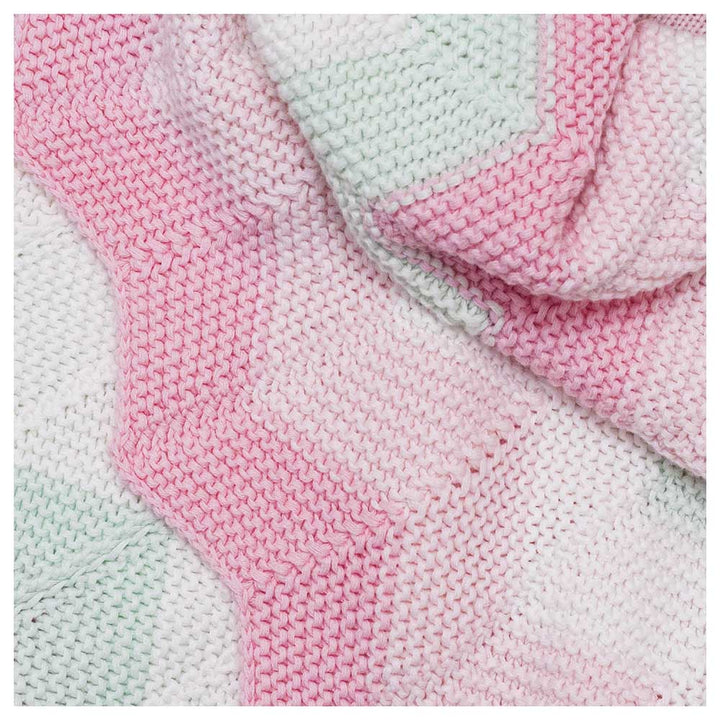 Moon - Snugly 100% Cotton Knitted Baby Blanket (Pink)