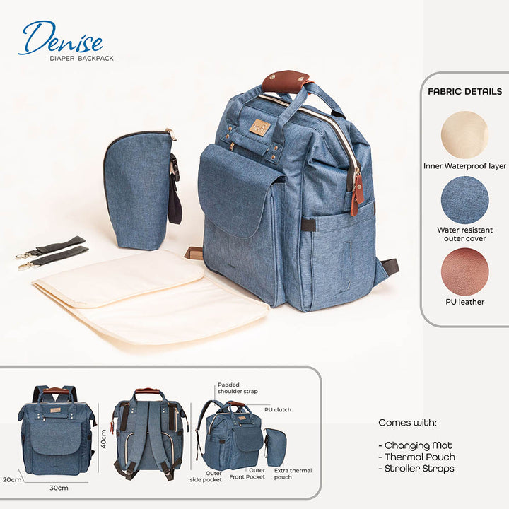 Moon - Denise Diaper Backpack (Blue)