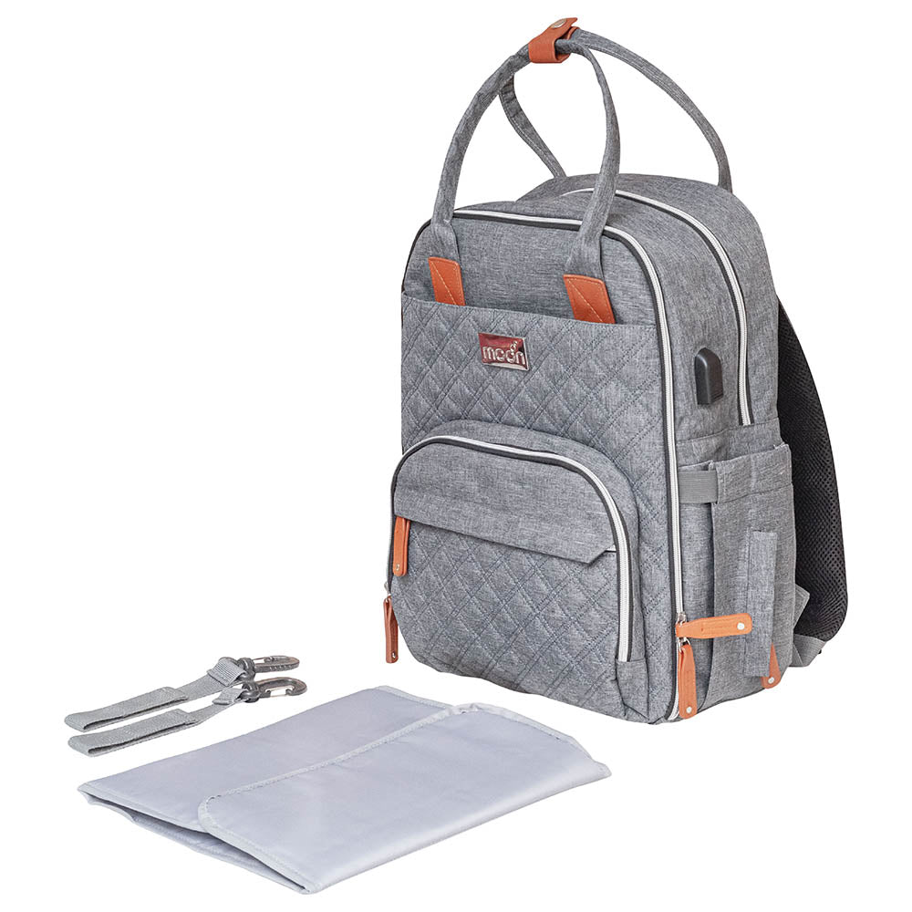 Moon - Nutra Diaper Backpack (Grey Melange)