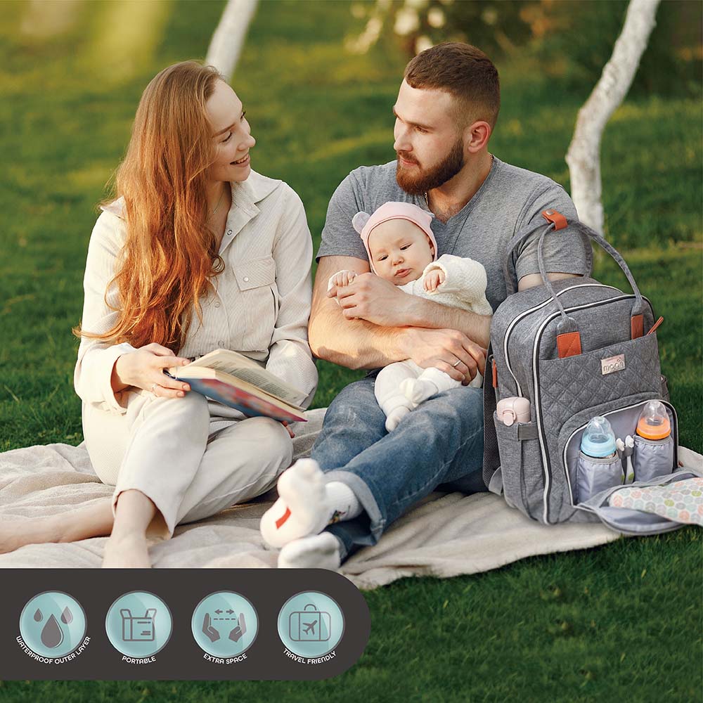 Moon - Nutra Diaper Backpack (Grey Melange)