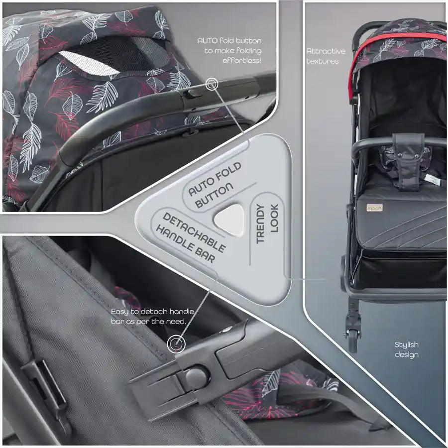 Moon Autofold Stroller (Feather Black)