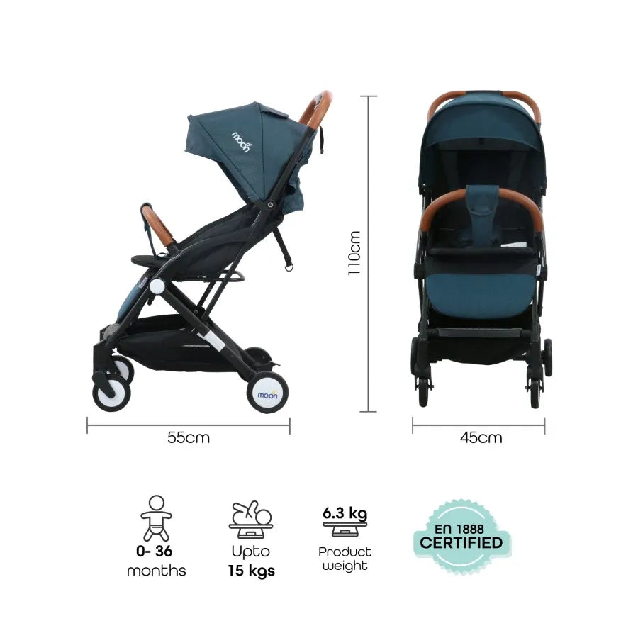 Buy Moon Ritzi Cabin Stroller Black Blue Dots Online at Best prices in Qatar CarenCure pharmacy Care n Cure Online Pharmacy Qatar