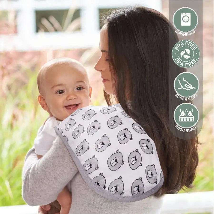 Moon Organic Burpy Bib Pack of 3 (Forest & Grey)