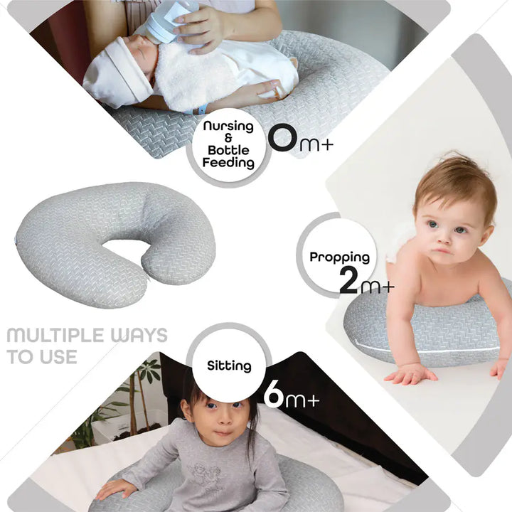 Moon - Feeding Pillow with Bamboo Rayon (Grey)