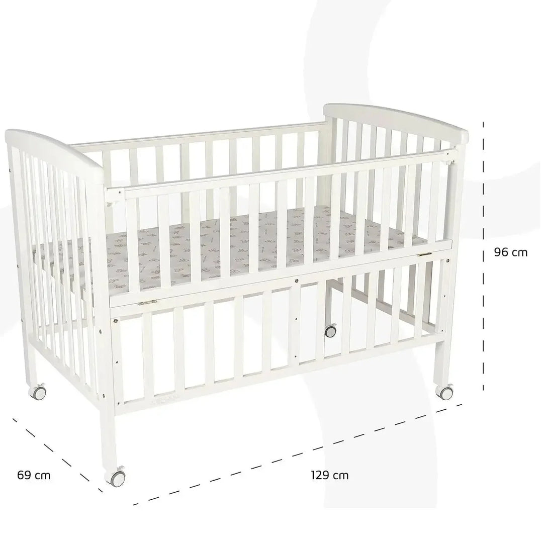 Moon - Wooden Portable Crib - 129 x 69 x 96 cm (Dark chocolate)