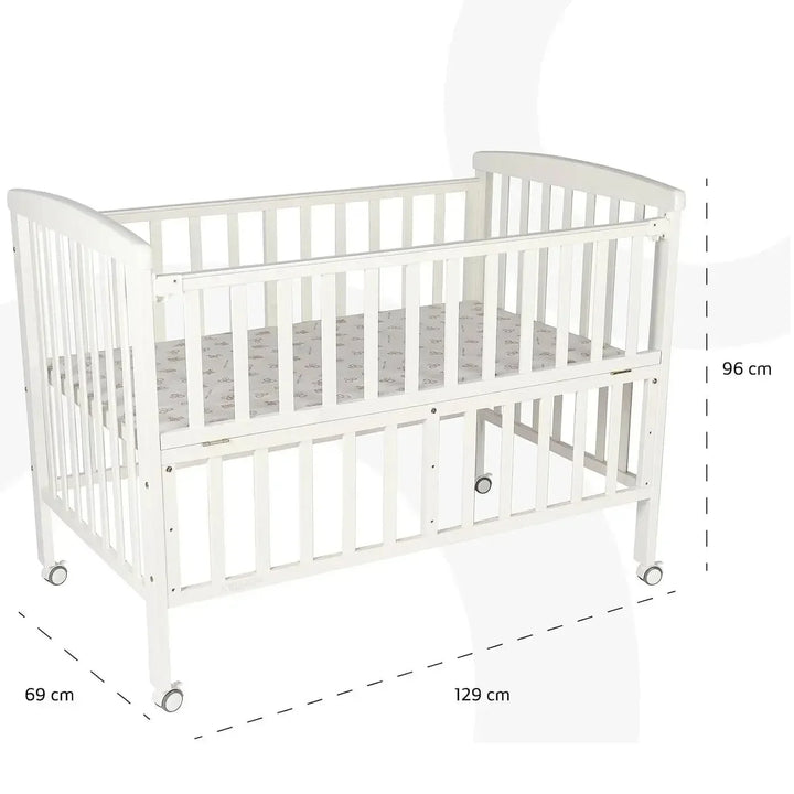 Moon - Wooden Portable Crib - 129 x 69 x 96 cm (Dark chocolate)