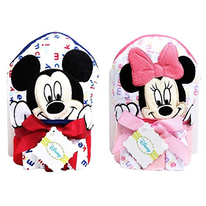 Playgro Mickey and Minnie Hooded Towel - 2asst CDU