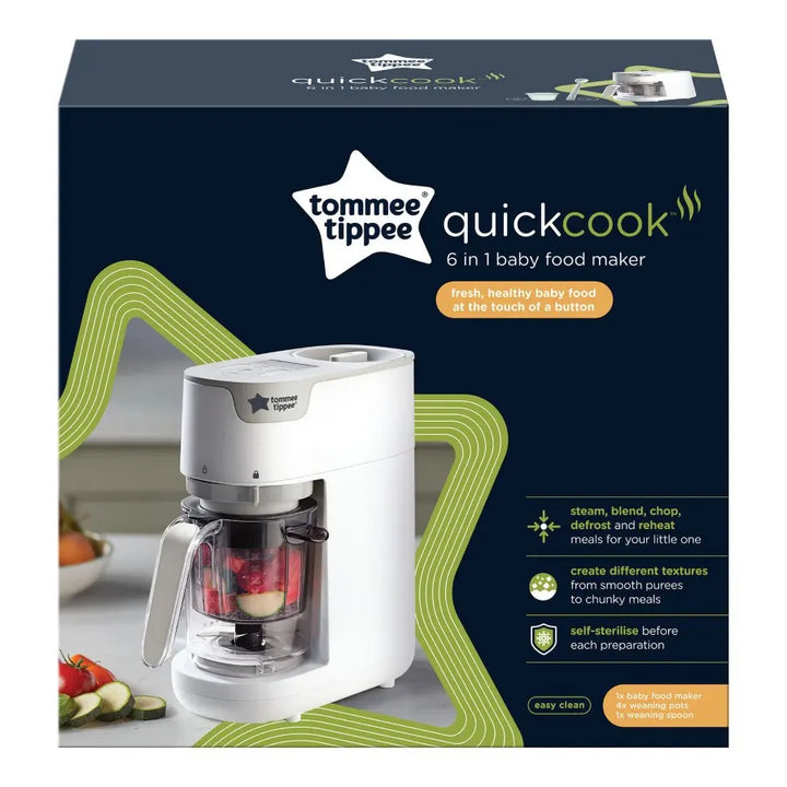 Tommee Tippee Quick Cook 6-in-1 Baby Food Maker 500 ml (White)