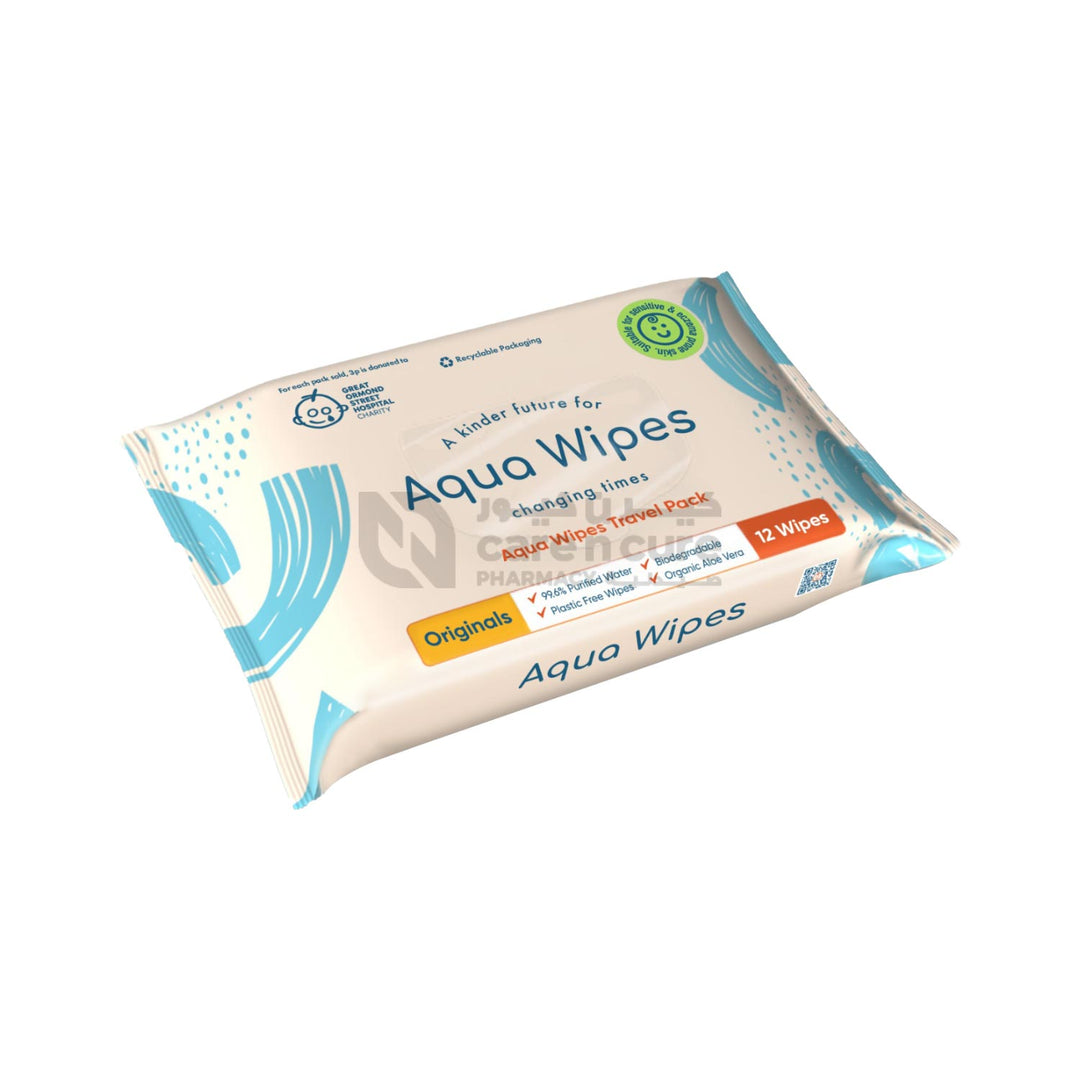 Aqua Wipes Originals Travel Pack 12 Pieces-69542