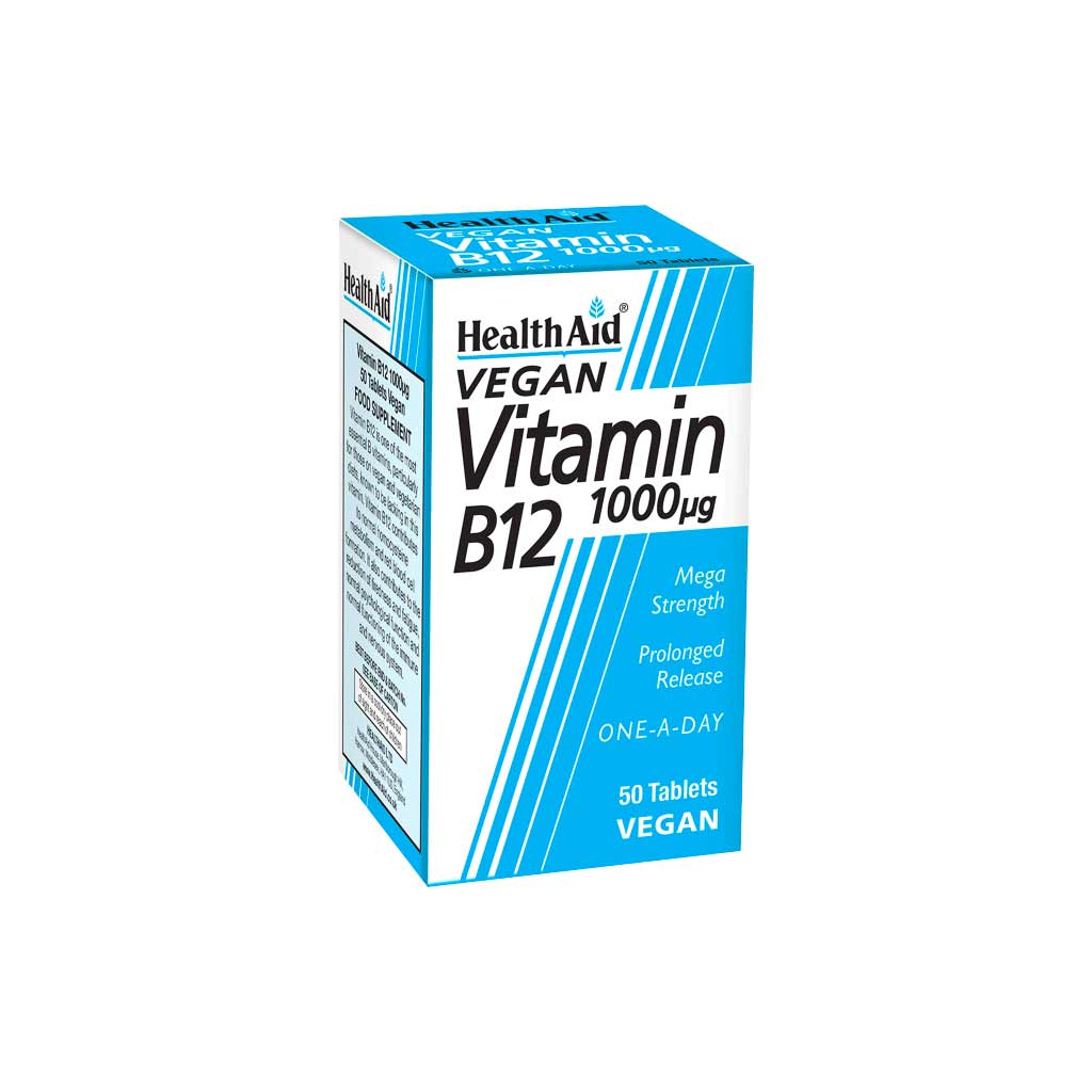 Health Aid Vegan Vitamin -B12 1000mg Tablets 50's