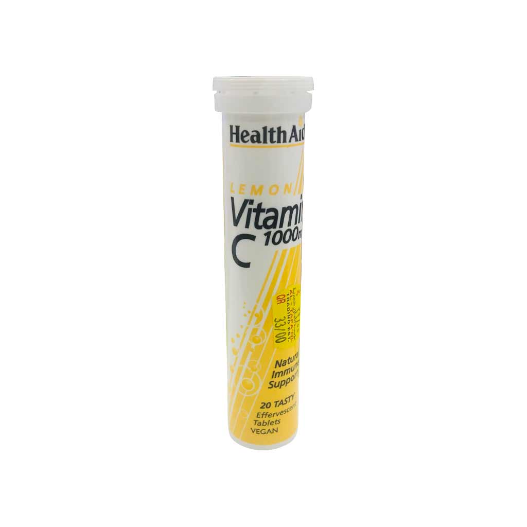 Health Aid Vit C 1000mg Lemon Eff Tablets 20S