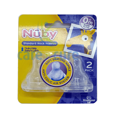 Nuby Silicone Nipples Slow Flow 0M+ 2Pk 925