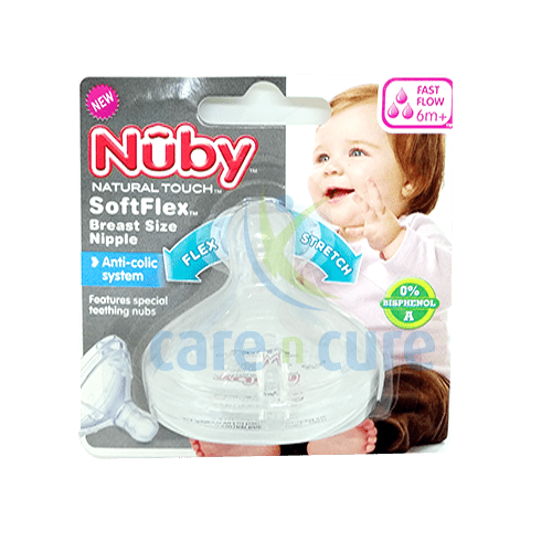 Nuby Nt. Breast Size Nipple Fast Flow 67622