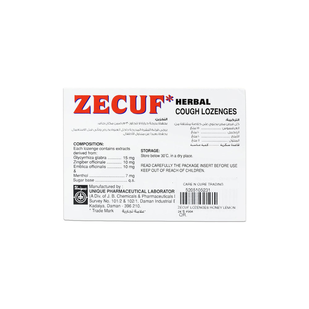 Zecuf Lozenges Honey Lemon 24S