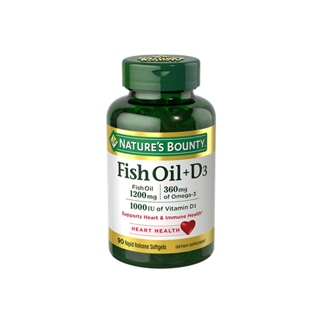 Nature's Bounty Fish Oil+D3 1200 mg 90 Pieces