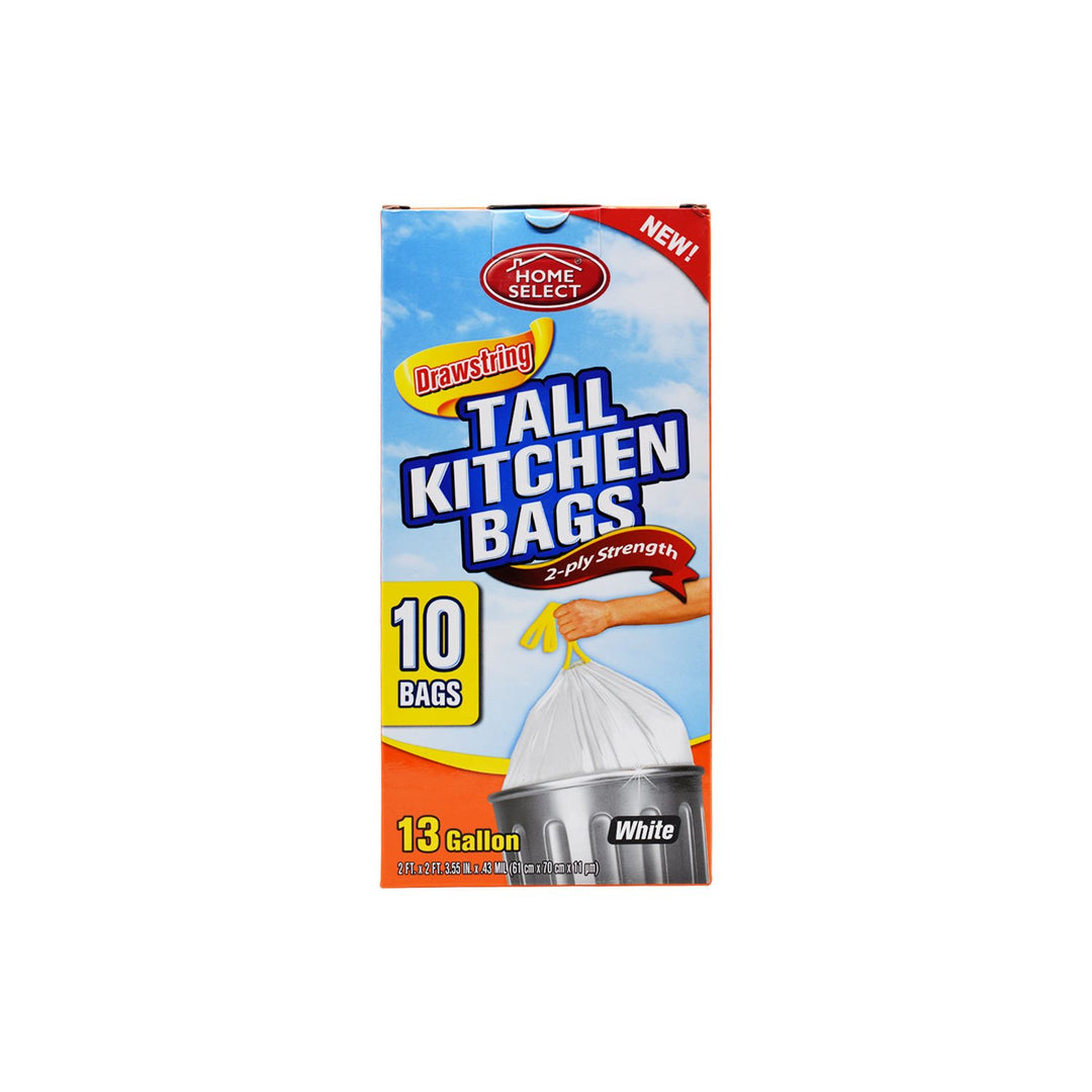 Trash Bags Kitchen White 13 Gal 10'S