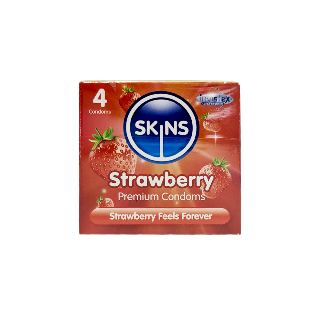 Skins Strawberry Flavour Condoms 4's