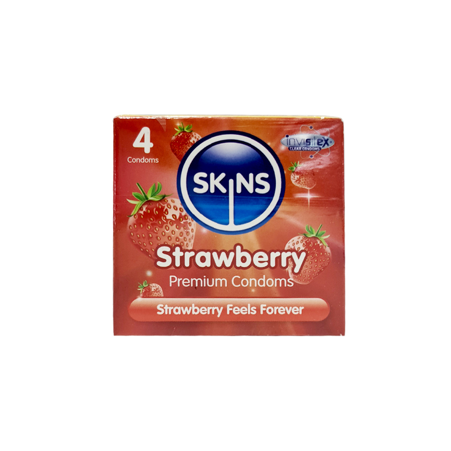 Skins Strawberry Flavour Condoms 4's