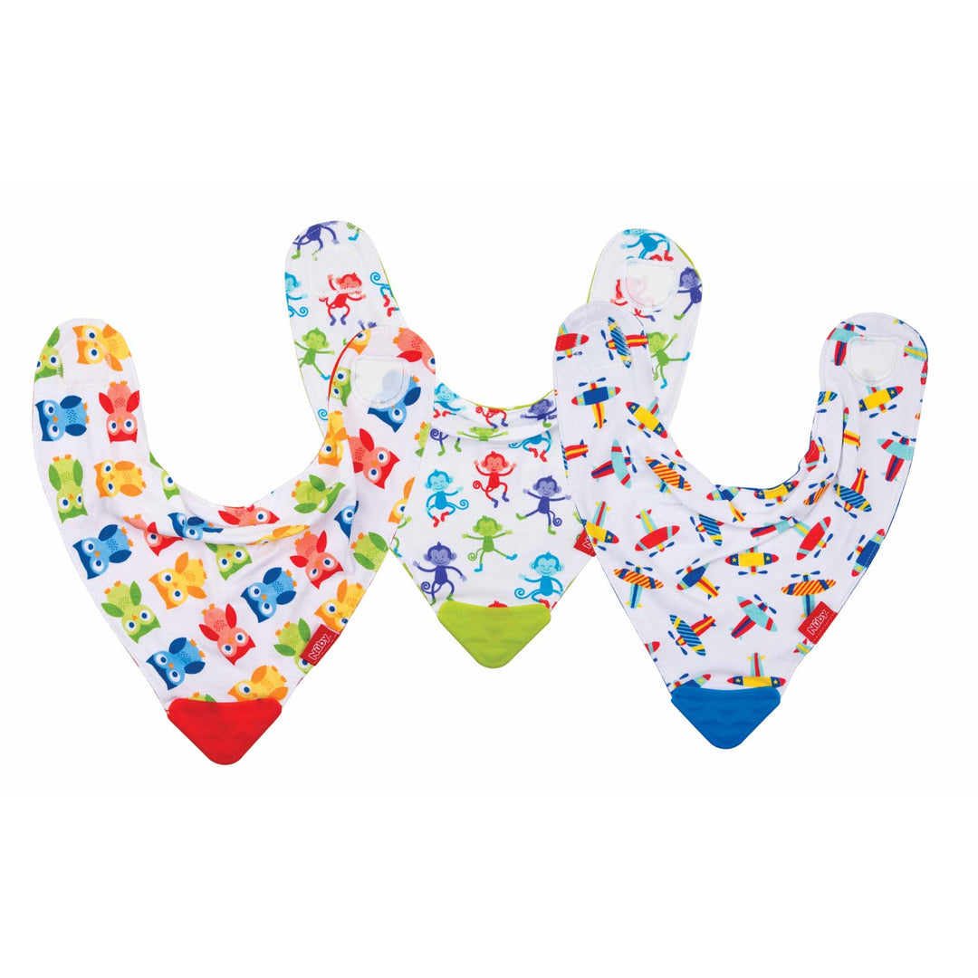 Nuby 1P Printed Bandana Bib With Triangle Teether