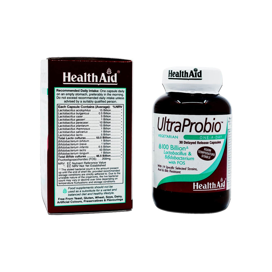 Health Aid Ultra Probio 100 Billion (Veg) 30 Delayed Release Capsules