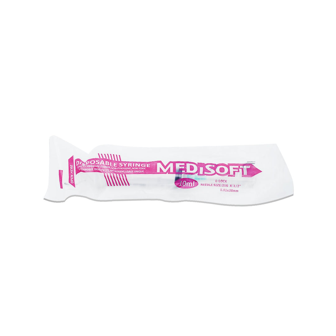 Medisoft Disp Syringe 10ml L Lock 21G X 1/2 50'S