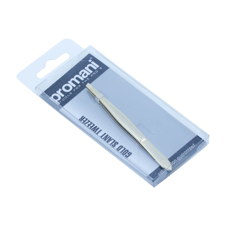 Promani Gold Slant Tweezer Pr-923