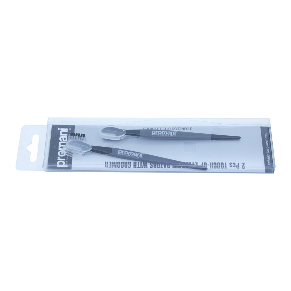 Promani̇ 2 Pcs Touch-Up Eyebrow Razors Wi̇Th Groomer Pr-932