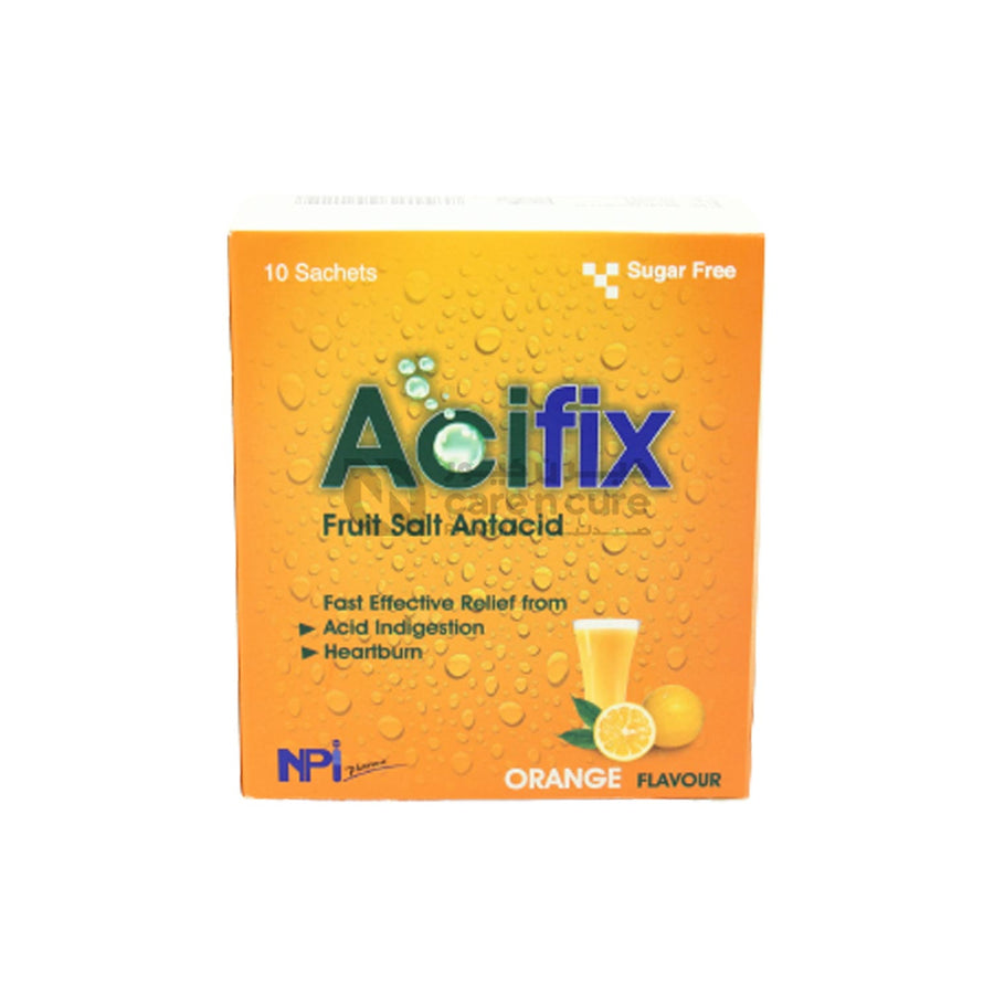 Acifix Fruit Salt Antacid Orange 10 Pieces