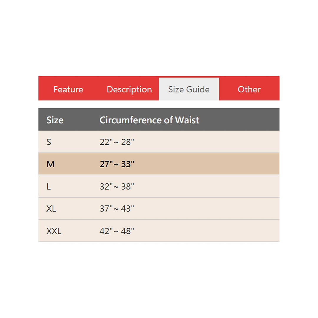 Super Ortho Abdominal  size chart M